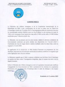Obtention de Visa malien